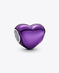 Metallic Purple Heart Charm