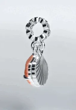 Coral-Coloured Shell Double Dangle Charm