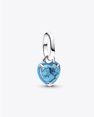 Turquoise-Coloured Heart Mini Dangle Charm