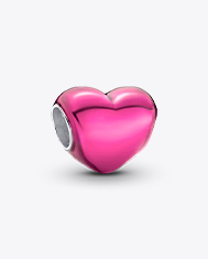 Metallic Pink Heart Charm