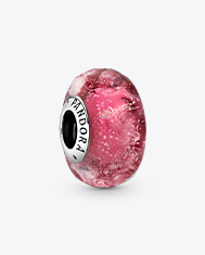 Wavy Fancy Pink Murano Glass Charm