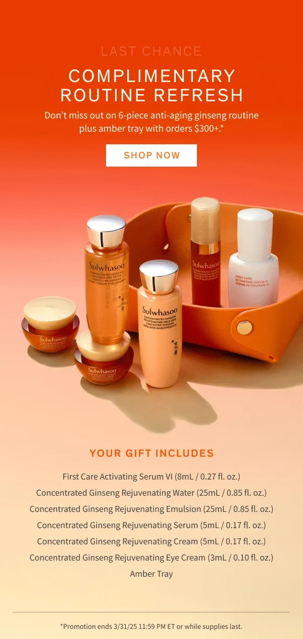 6-piece anti-aging routine w/$300+ purchase
