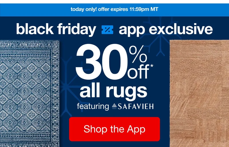 Shop 30% Off* Rugs, Only in the App!
