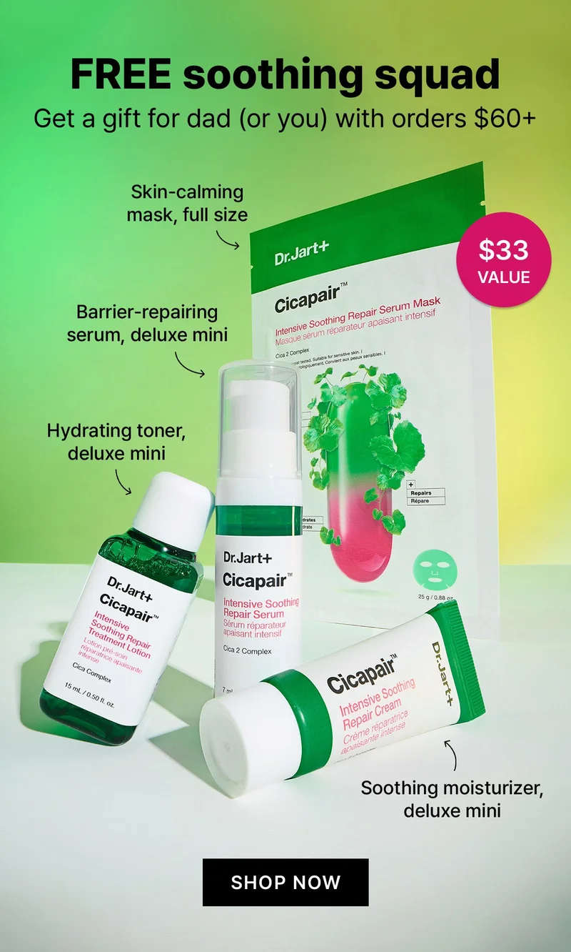 Calling all sensitive skin types. Get 3 free Cicapair full sizes with orders $65+.