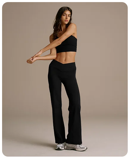 Wrap Over Yoga Pant - Black