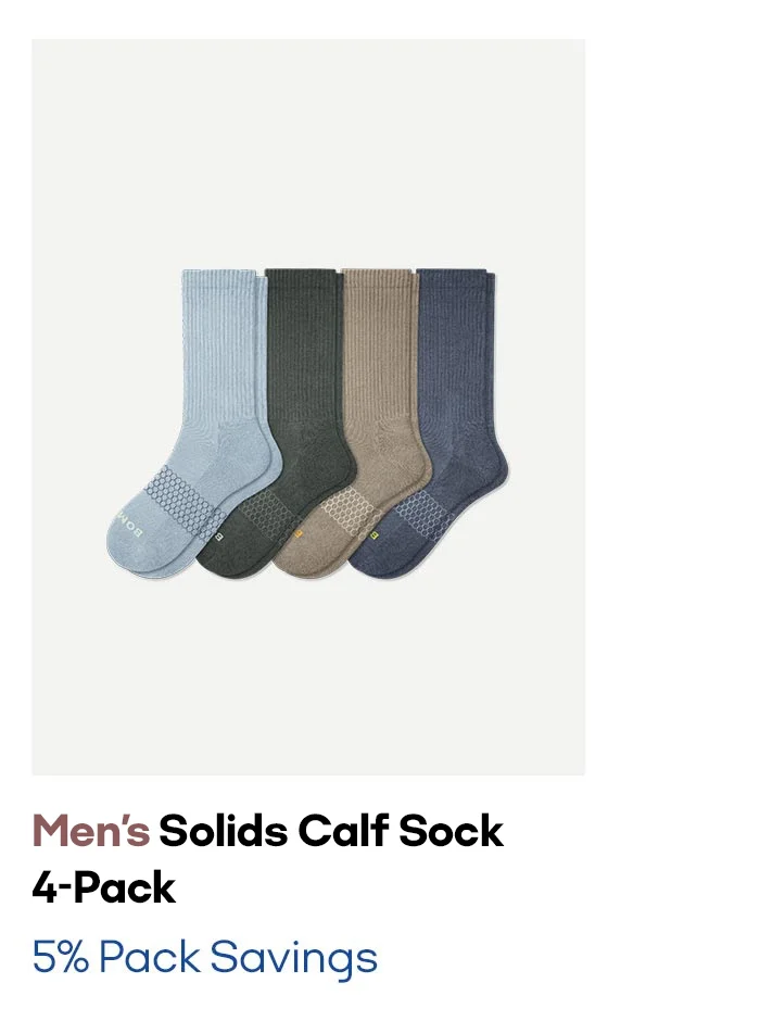 Men's Solids Calf Sock 4-Pack | 5% Pack Savings