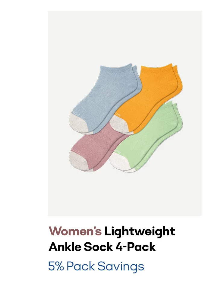 Women's Lightweight Ankle Sock 4-Pack | 5% Pack Savings