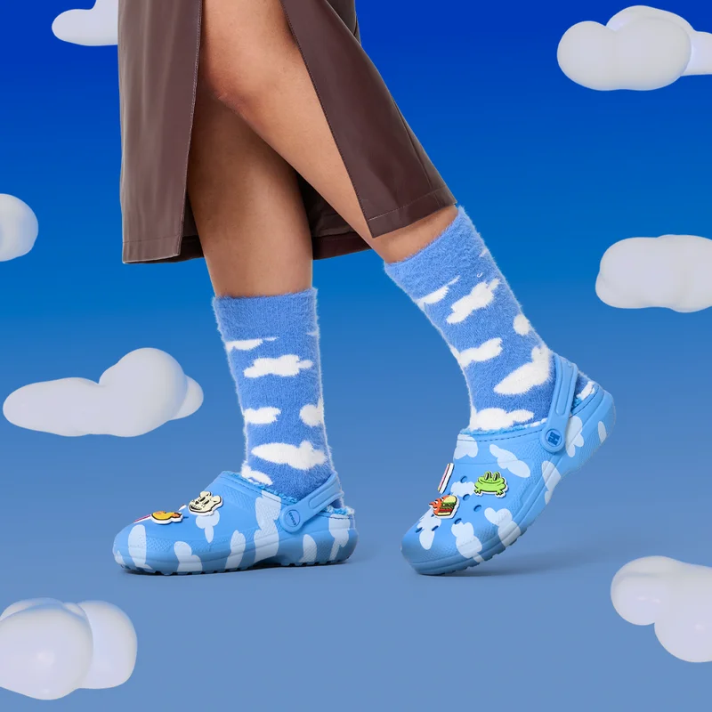 Happy Socks x Crocs - Cloudy Classic Lined Clog