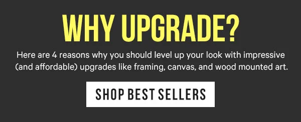Why Upgrade? Here are 4 reasons why you should level up your look with impressive (and affordable) upgrades like framing, canvas, and wood mounted art.
