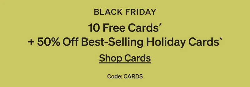 10 Free Cards + 50% Off Best-Selling Holiday Cards