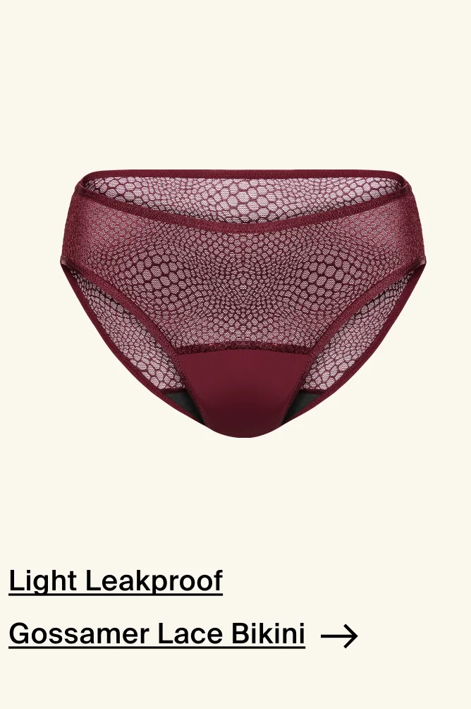 Light Leakproof Gossamer Lace Bikini