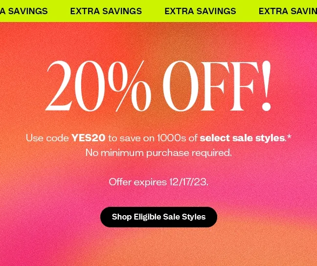 Shop 20% Off Sale