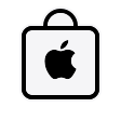 Shopping bag icon with Apple logo, indicating convenient digital shopping