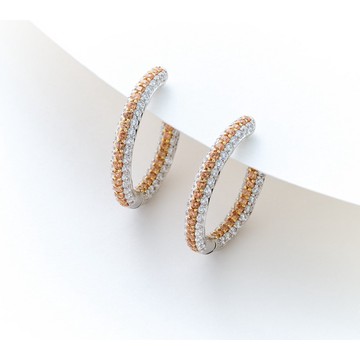 Diamonique x Jennifer Miller 1" Inside-Out Hoop Earrings, Sterling Silver