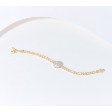 Diamonique x Jennifer Miller Tennis Bracelet, 14K Gold Plated