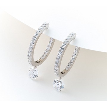 Diamonique x Jennifer Miller Inside-Out Hoop Earrings, Sterling Silver
