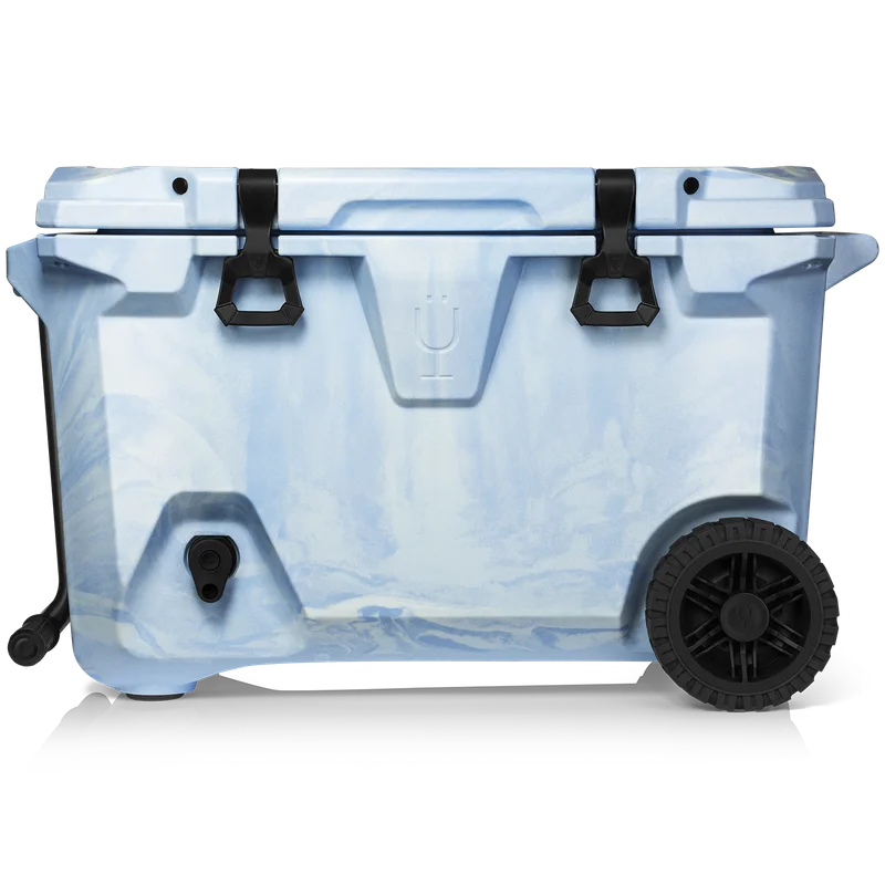 BrüTank 55-Quart Rolling Cooler, Light Blue and White Swirl