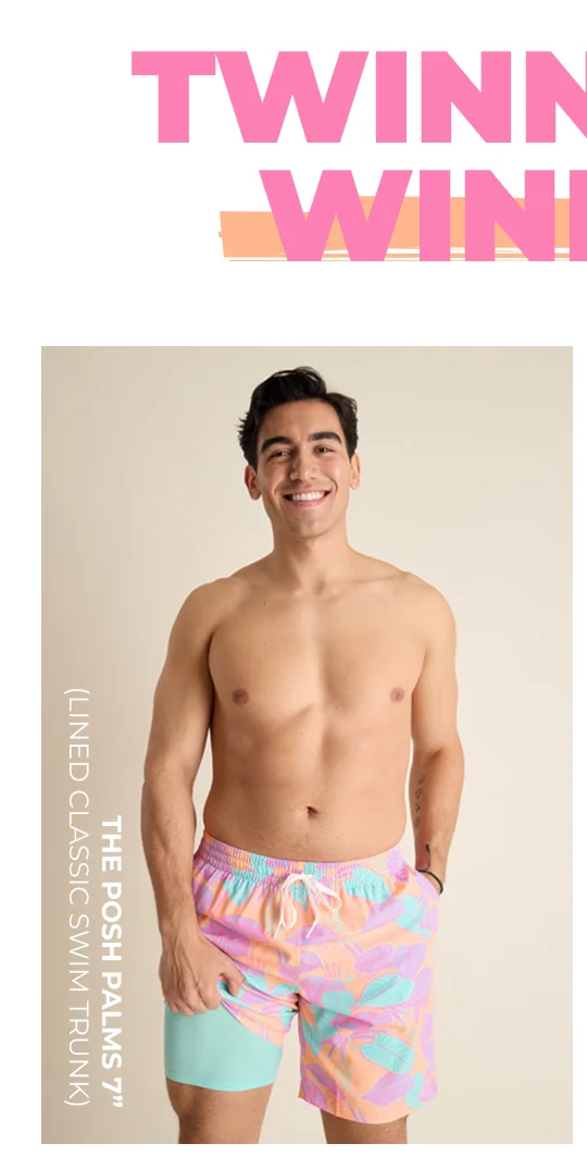 Lined Classic Swim Trunk: The Posh Palms 7"