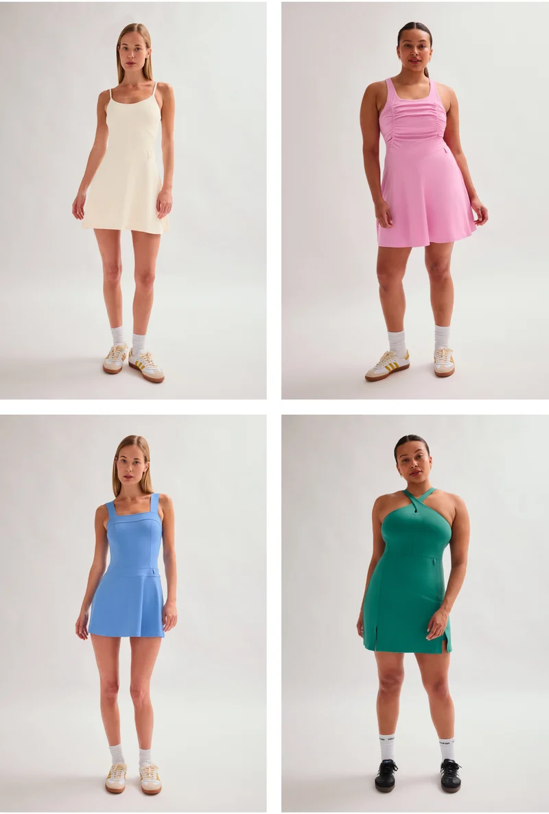 Find new necklines, skirt styles, and little details (like pockets for your airpods case) woven throughout.
