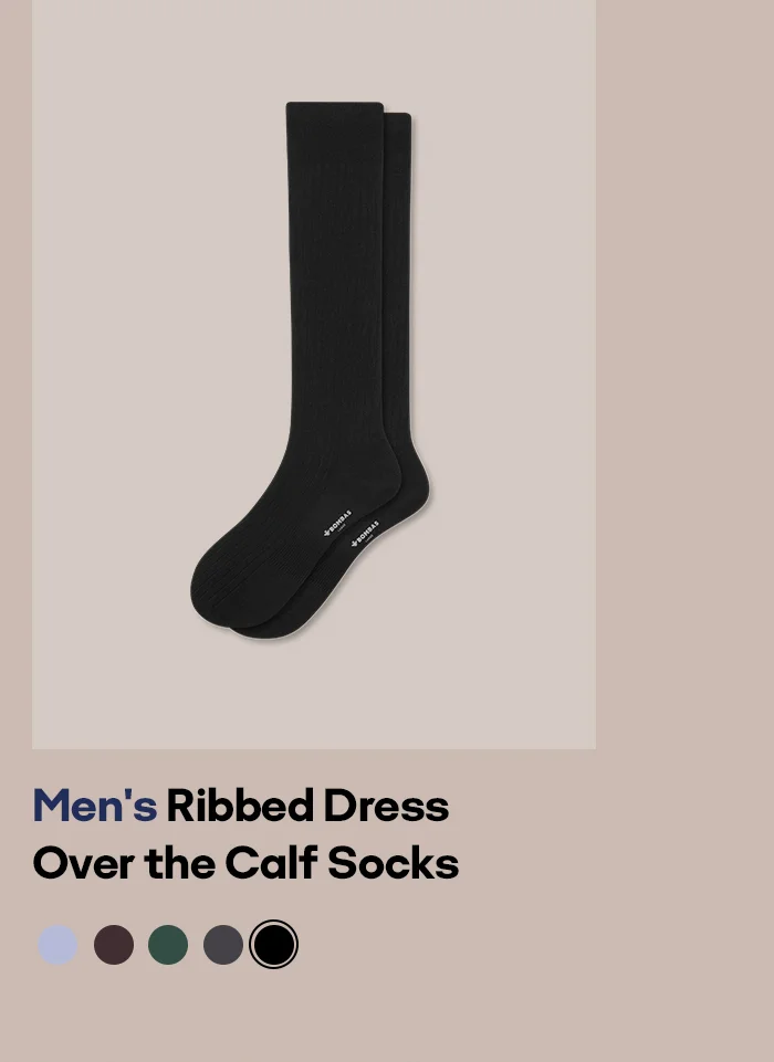 Men's Ribbed Dress Over the Calf Socks