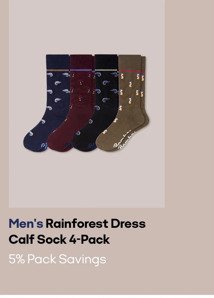 Men's Rainforest Dress Calf Sock 4-Pack | 5% Pack Savings
