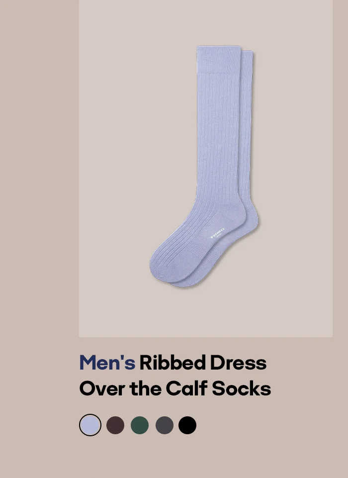 Men's Ribbed Dress Over the Calf Socks