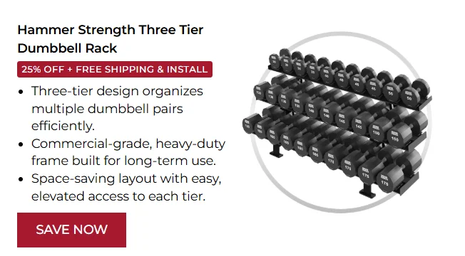 Hammer Strength Three Tier Dumbbell Rack  - Outlet