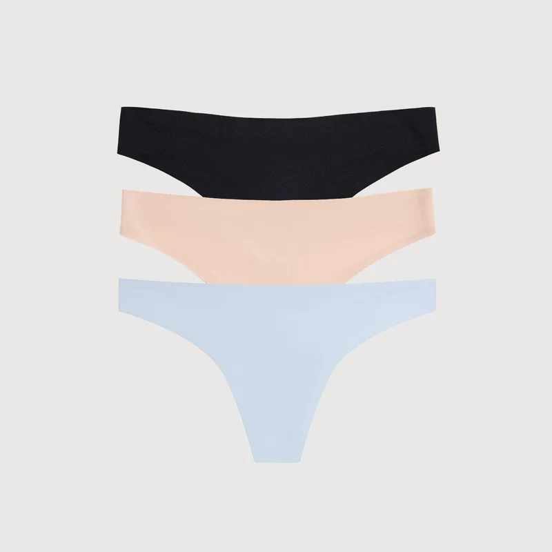 Image of Simply Smooth No Show Thong 3 Pack
