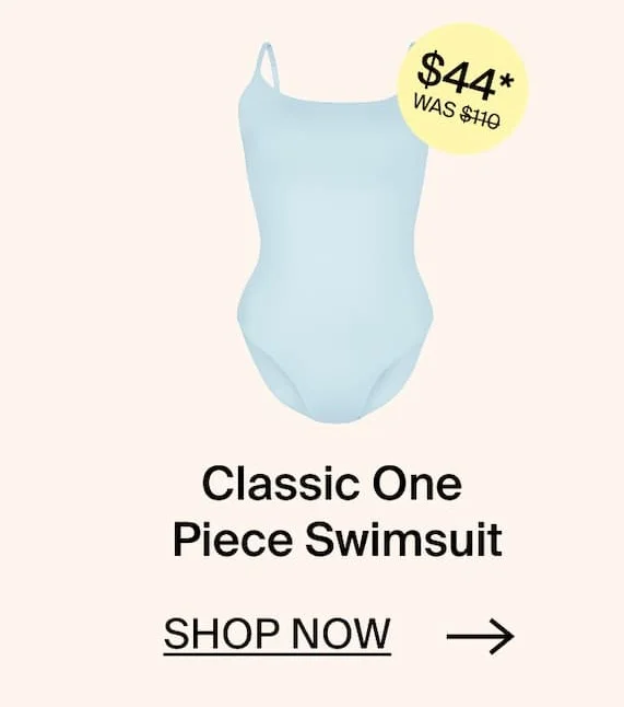Classic One Piece Swimsuit. SHOP NOW →