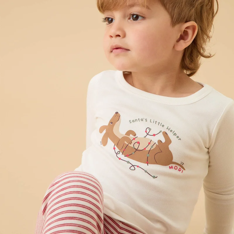 Image of Santa's Little Helper Long Sleeve Pajama Set