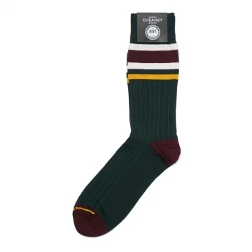 Rugby Stripe Green Merino Wool Socks