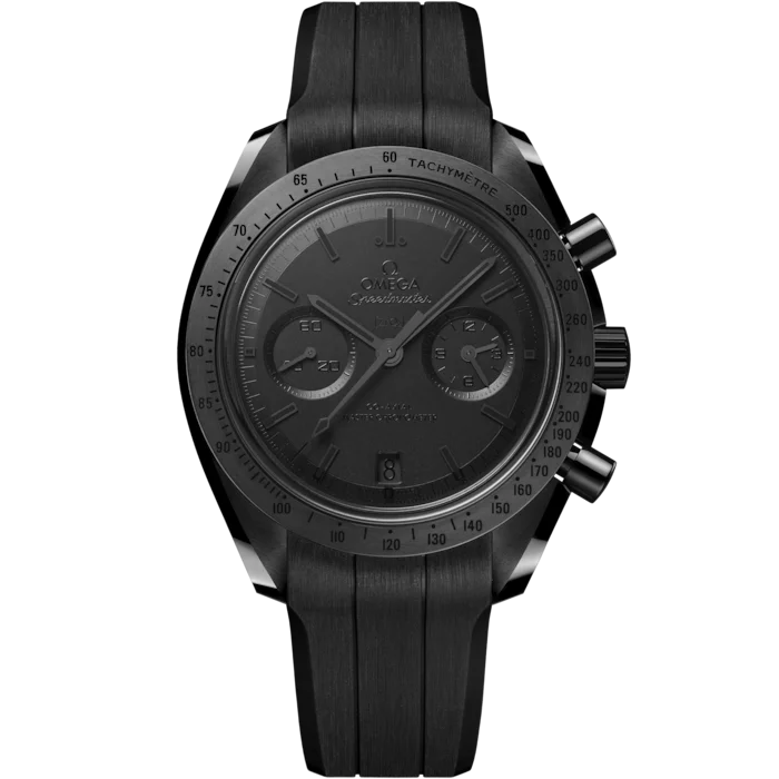 Speedmaster Dark Side of the Moon 44.25 mm, black ceramic on rubber strap-31092445101005