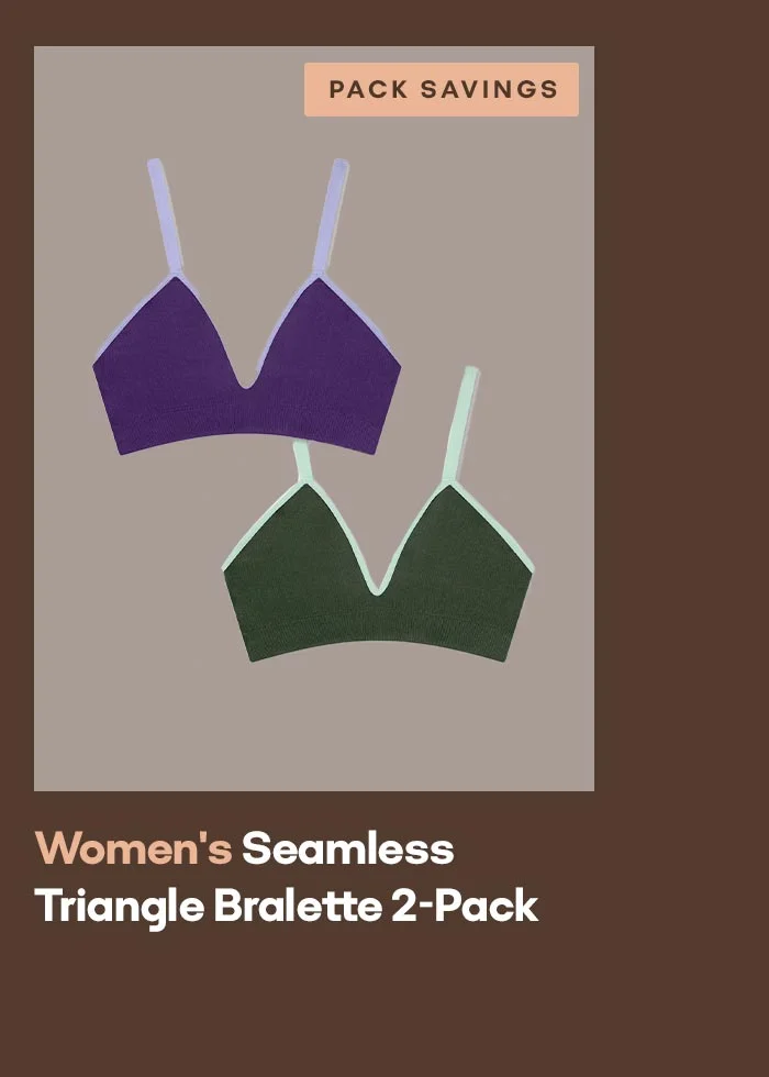 PACK SAVINGS | Women's Seamless Triangle Bralette 2-Pack
