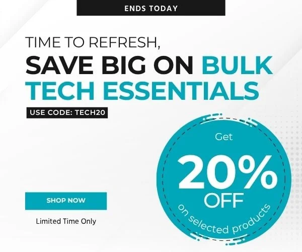 Ends Today: Time To Refresh, Save Big On Bulk Tech Essentials. Get 20% Off On Selected Products. Use Code: discount code. Limited Time Only. Shop Now.