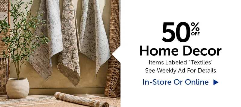 50% Off Home Decor - Items Labeled Textiles