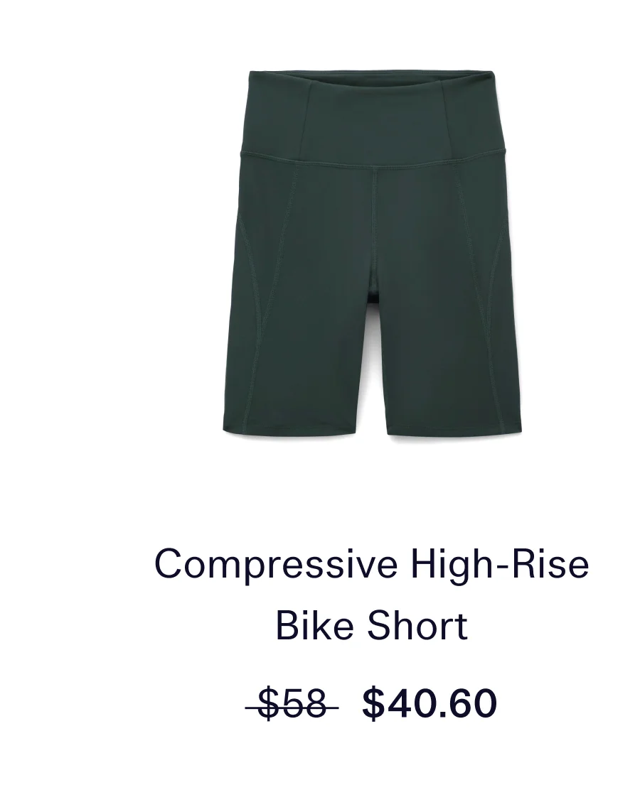 Compressive High-Rise Bike Short  |  Now $40.60