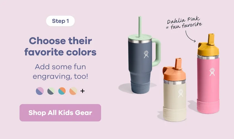 Step 1. Choose their favorite colors. Add some fun engraving, too! | Shop All Kids Gear