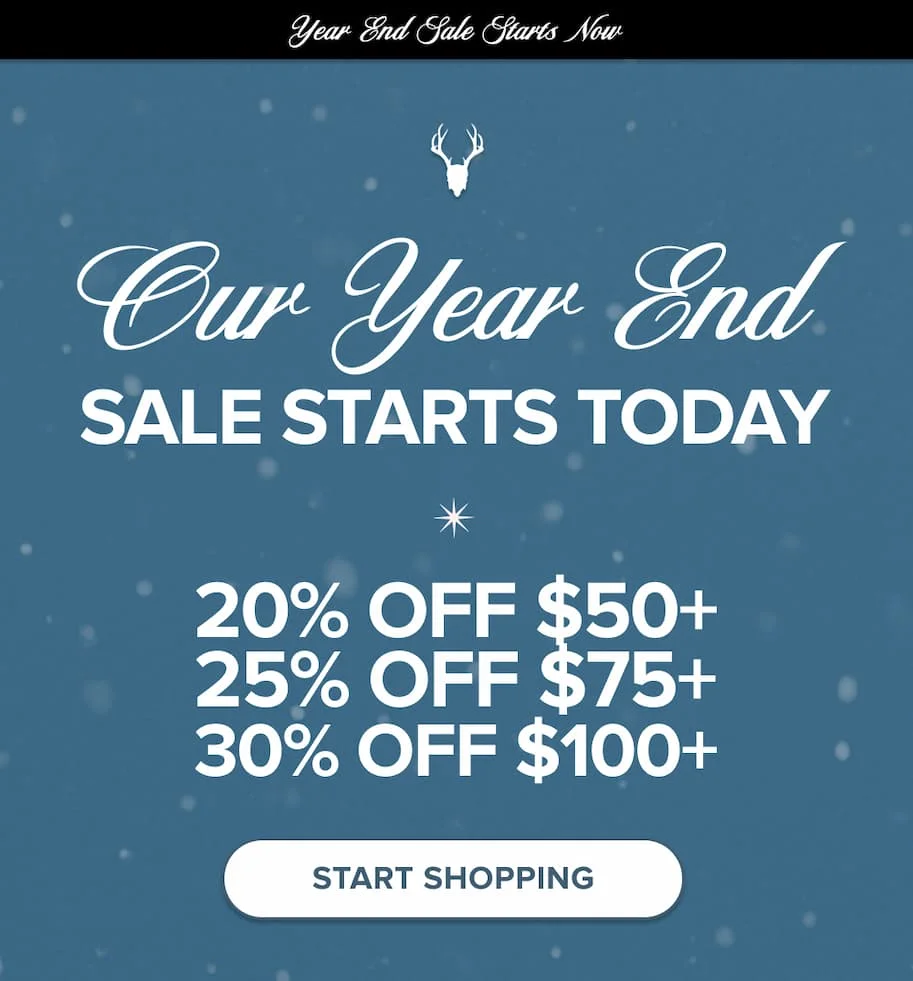 Our year end sale starts today