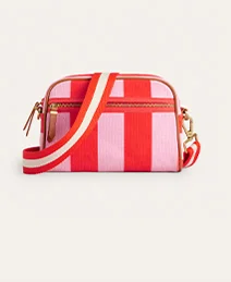 Canvas Cross-Body Bag - Pink Stripe