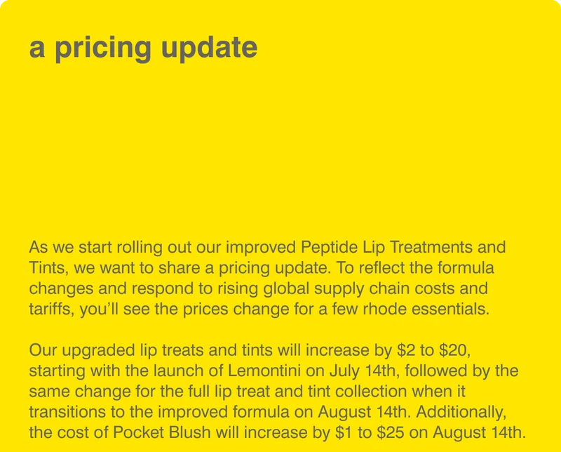 a pricing update