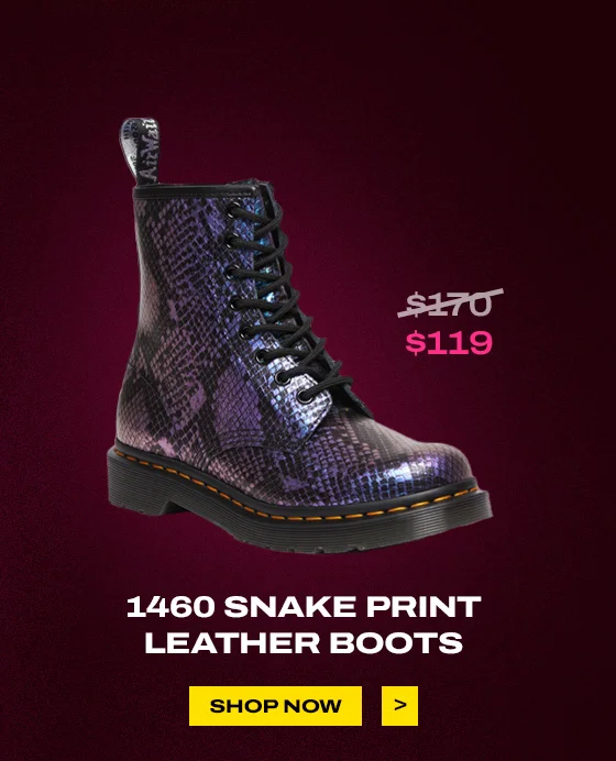1460 SNAKE PRINT LEATHER BOOTS