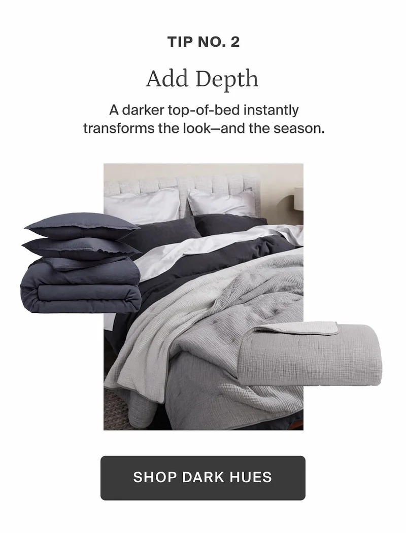 Add depth. Shop dark hues.