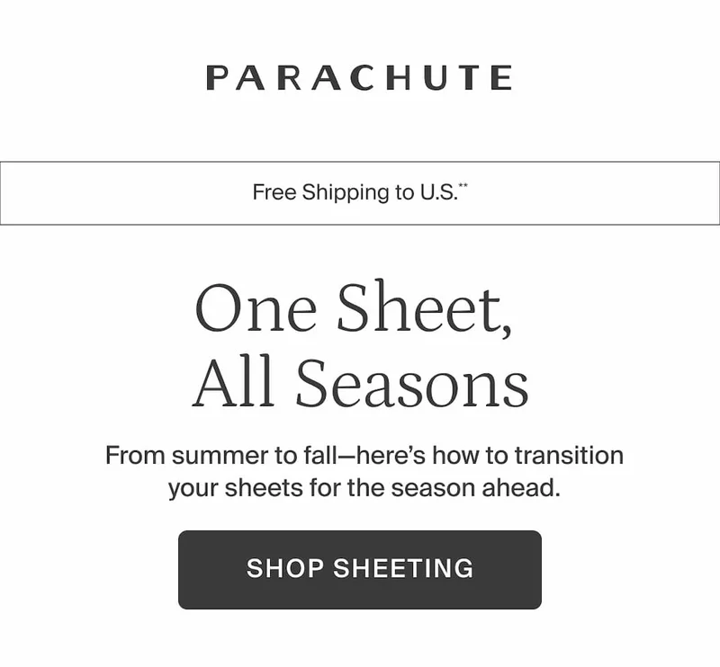 One sheet, all seasons. Shop sheeting.