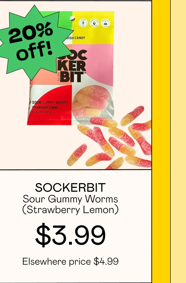 Sour Gummy Worms - Strawberry Lemon
