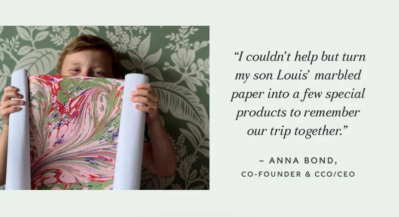 "I couldn't help but turn my son Louis marbled paper into a few special products to remember