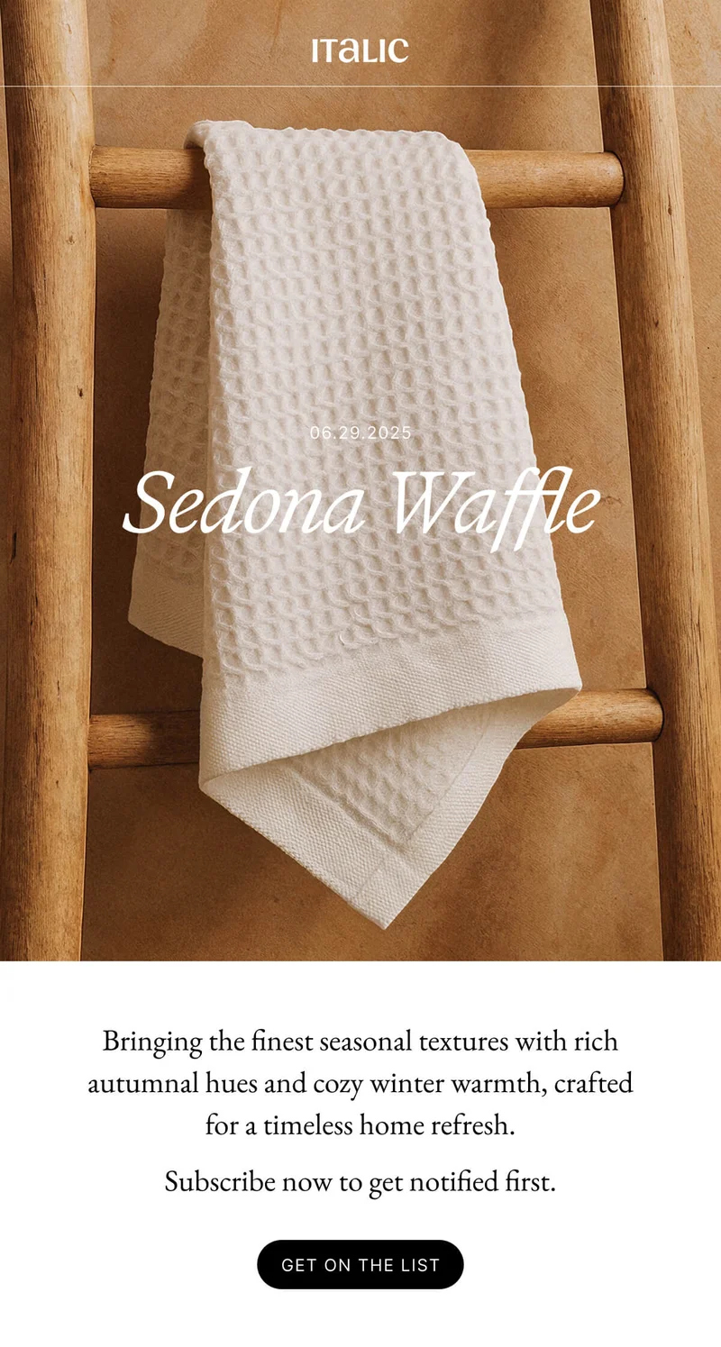 Italic | Life is Luxury | TOMORROW | Meet Sedona | Bringing the finest seasonal textures with rich autumnal hues and cozy winter warmth, crafted for a timeless home refresh.