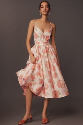 BHLDN Sophie Linen Fit & Flare Midi Dress