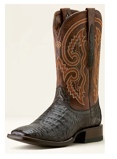 Brown and Black Classic Callen Wide Square Toe Western Boot