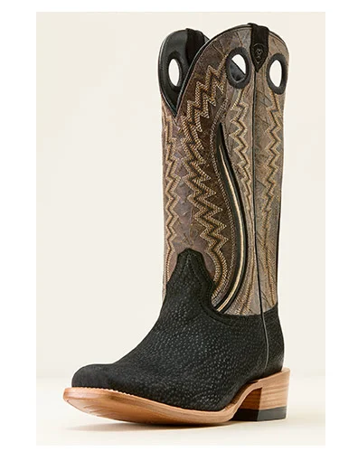 Black and Dark Stone Futurity Dualin Narrow Cutter Toe Cowboy Boot