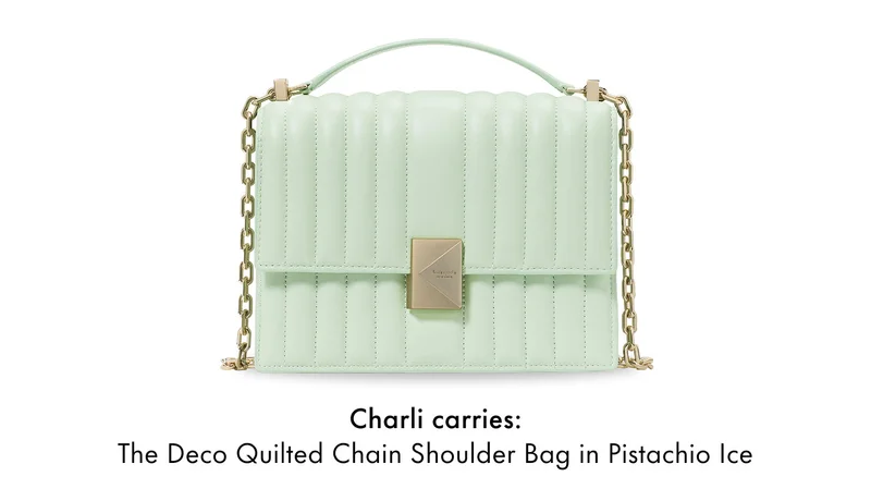 Deco Quilted Chain Shoulder Bag in Pistachio Ice